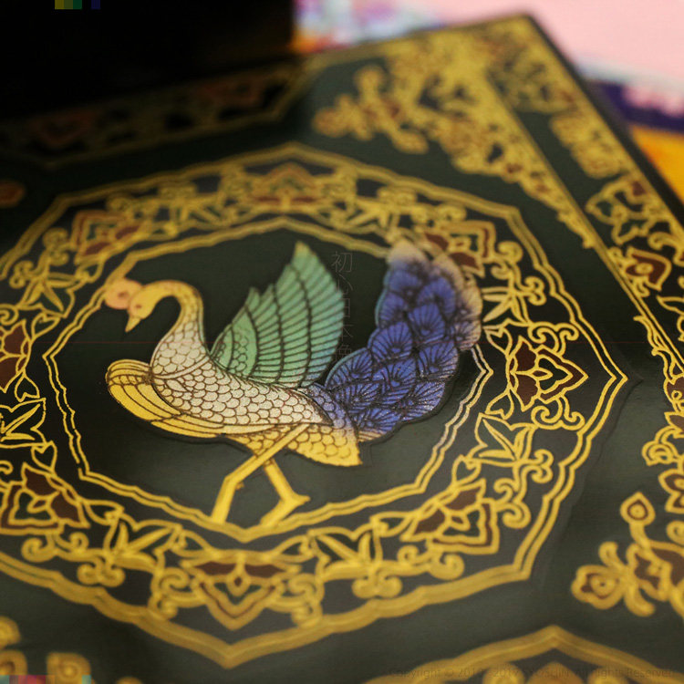 日本漆器 手工漆绘手绘珠宝盒首饰盒宝石箱收纳盒 凤凰 火之鸟