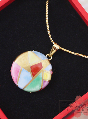七彩石日本陶瓷手工礼盒装项坠