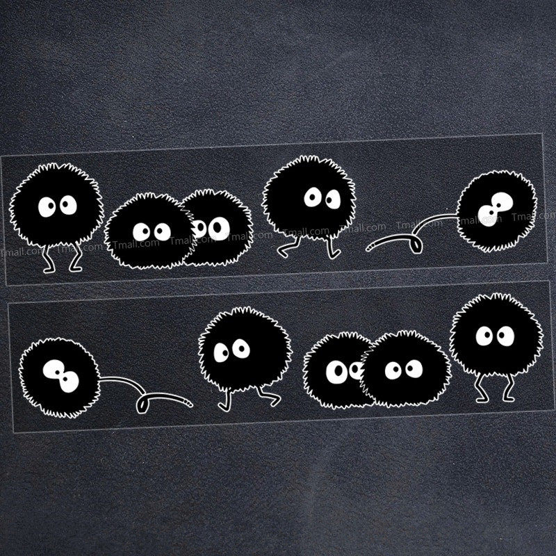 煤球车贴宫崎骏千与千寻卡通个性电动车划痕遮挡汽车创意装饰贴纸