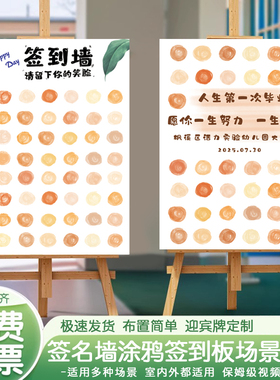 幼儿园毕业签名墙定制表情活动仪式感气球KT板门口场景布置签到板