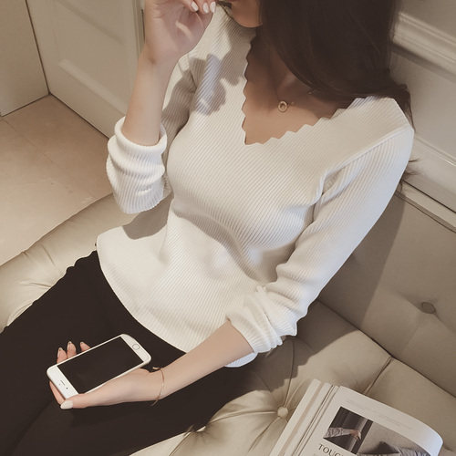 长袖针织衫女套头薄款秋装2019新款韩版百搭紧身显瘦外穿打底毛衣在类目 女装/女士精品, 毛针织衫中 - 来自Buy2taobao.com提供专业的淘宝代购服务