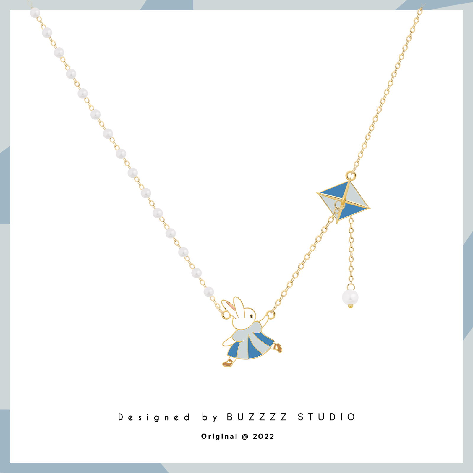BUZZZZ放风筝小兔锁骨链项链