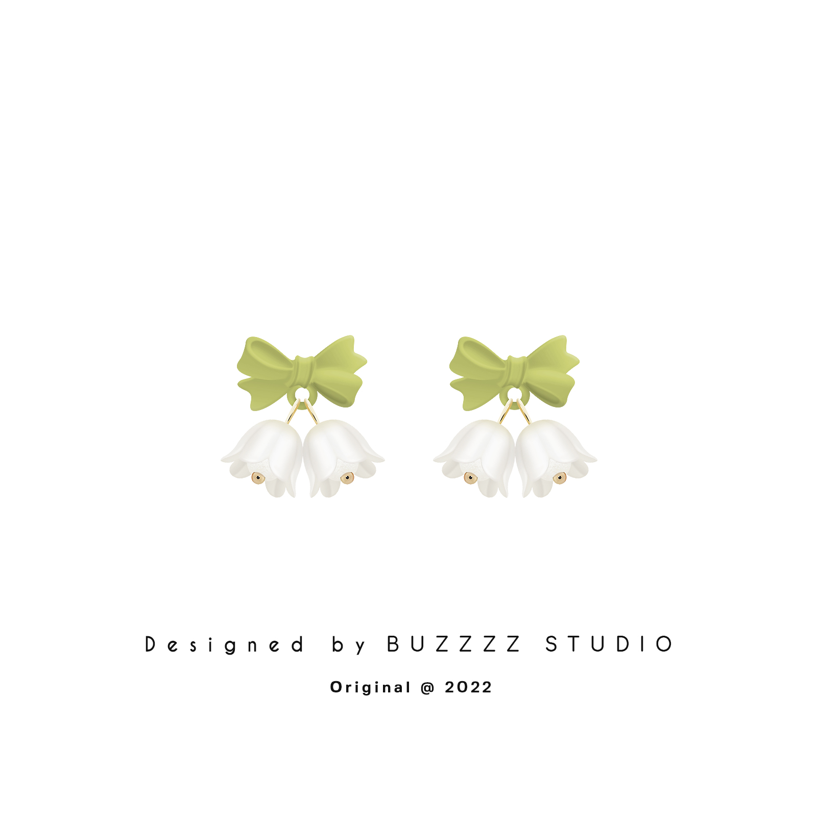 BUZZZZ原创郁金香铃铛耳环耳夹