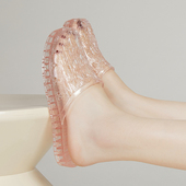 水晶包头拖鞋 家用防滑浴室 镂空透气外穿果冻平底凉拖鞋 女夏季 新款