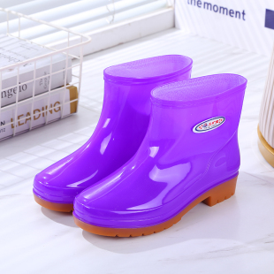 厨房耐磨保暖水靴胶鞋 短筒轻便软底雨靴水鞋 女韩版 加厚牛筋底雨鞋