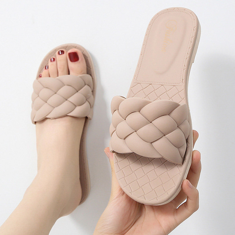 韩版拖鞋女款夏天外出网红时尚2023新款平底百搭凉拖鞋女沙滩防滑,女鞋,一字拖,淘宝优惠券,粉丝福利购,淘宝优惠卷