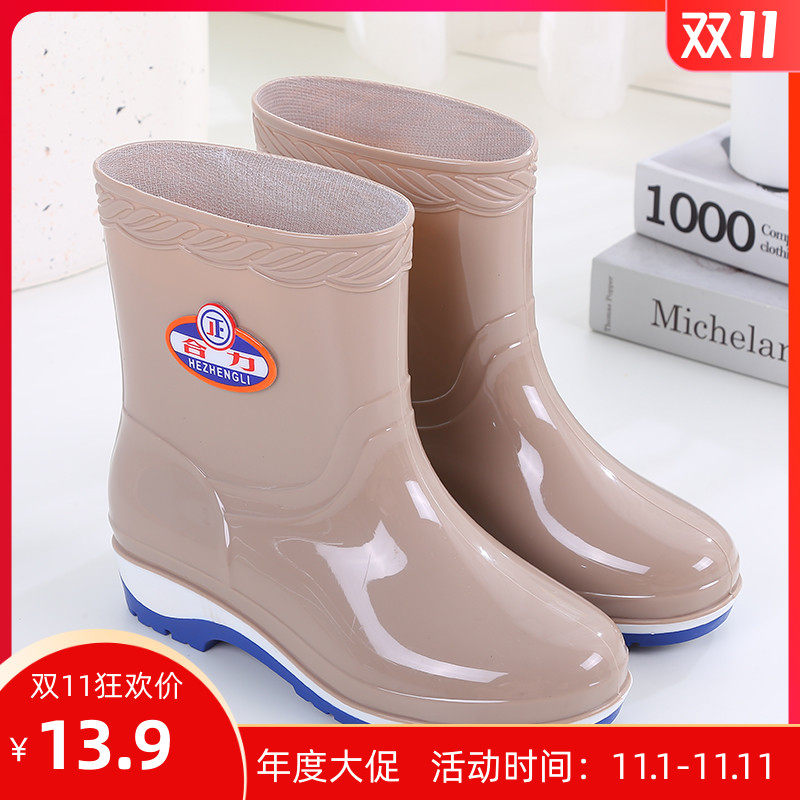 雨靴水靴雨鞋女耐磨胶鞋套鞋成人厨房防滑水鞋女工作短筒防水鞋夏