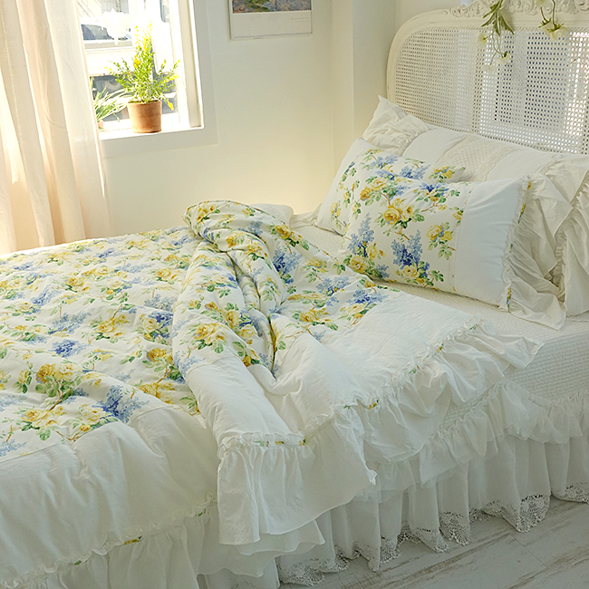 荷叶四件套纯棉浪漫玫瑰