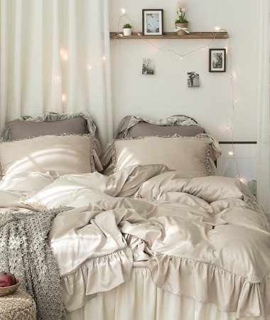 荷叶边4件纯棉法式奶油风浪漫