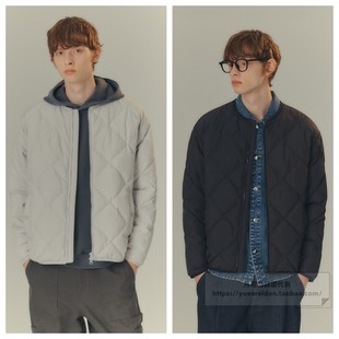 直邮Mind Bridge韩国代购男士冬款短款压格圆领薄羽绒服MYDJ71T1