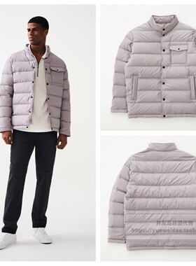 特价直邮STCO男装韩国代购薄款立领短款压格羽绒服夹克外套JP40