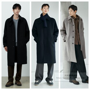 发货快直邮MindBridge26冬男士韩国代购宽松羊毛羊绒大衣M1CA7170