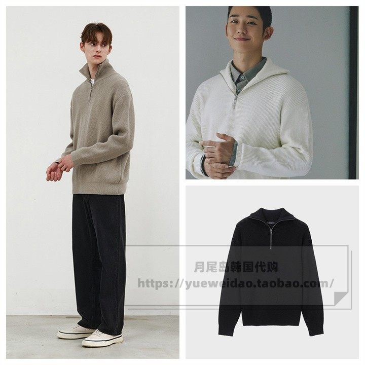 直邮Mind Bridge冬男韩国代购含羊绒羊毛半拉链针织衫MWKT71B4,男装,针织衫/毛衣,淘宝优惠券,粉丝福利购,淘宝优惠卷