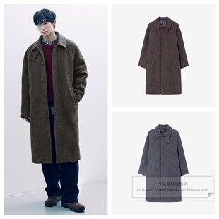 发货快直邮MindBridge26冬男士韩国代购宽松羊毛羊绒大衣M1CA7104