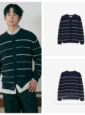 发货快直邮Mind Bridge韩国代购25秋男高定条纹针织开衫MZCD6171