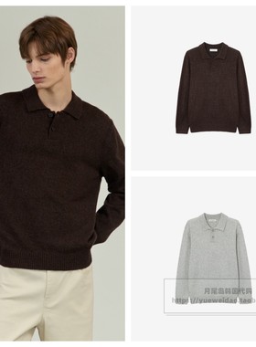 发货快直邮Mind Bridge韩国代购25冬男羊驼毛翻领针织衫MZKT7103
