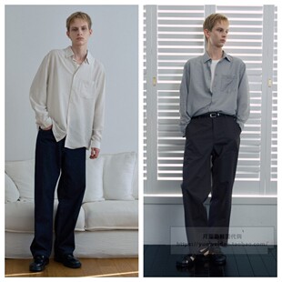 宽松条纹衬衫 长袖 M1WS2170 26春男士 发货快直邮MindBridge韩国代购