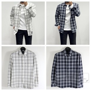 特价直邮BASSO男装韩国代购春秋格子宽松厚长袖衬衫外套Y3T03