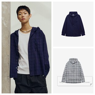 衬衫 宽松连帽长袖 M1WS3151 26夏男士 发货快直邮MindBridge韩国代购