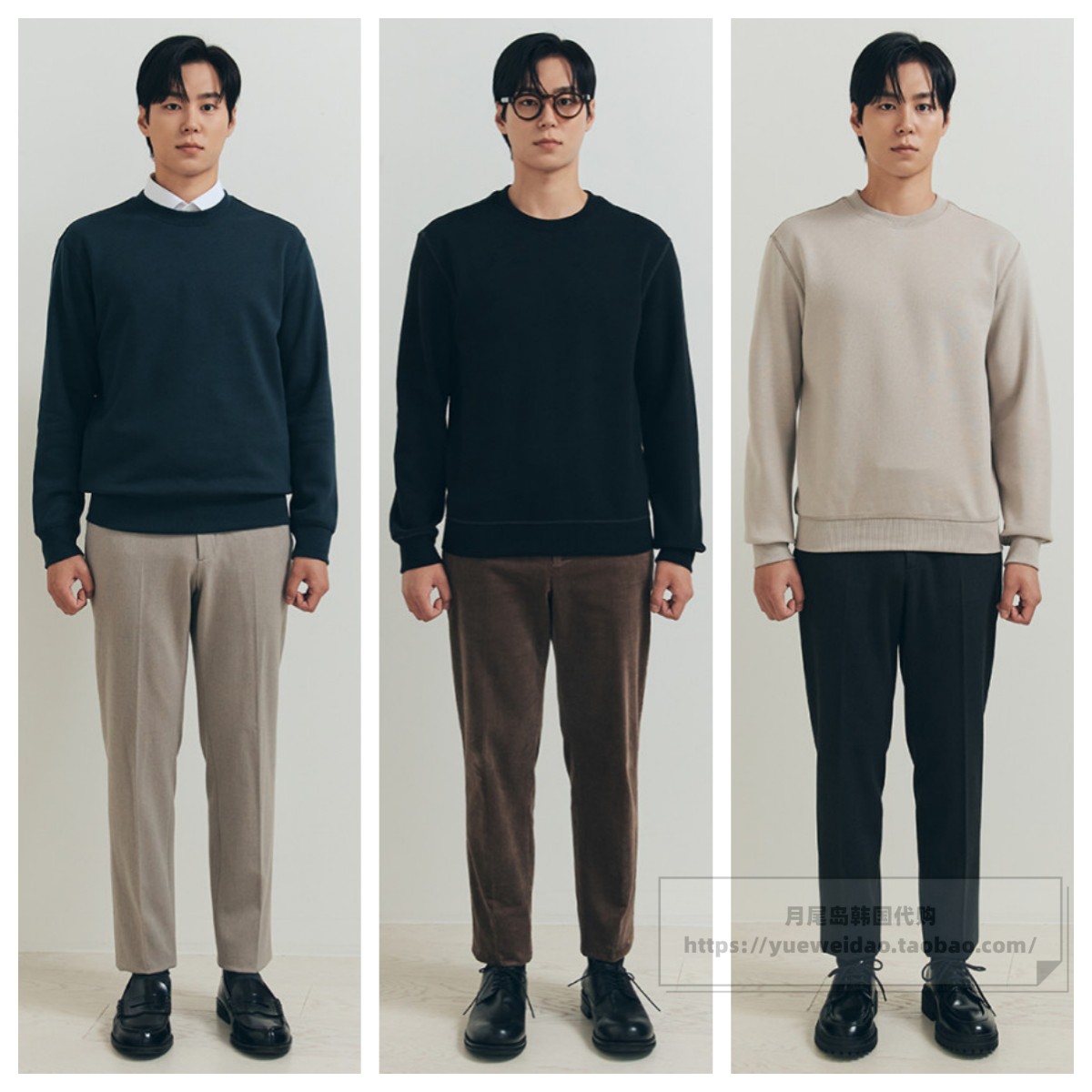 特价直邮ZIOZIA ANDZ男装韩国代购春秋加绒休闲圆领卫衣LE4T105