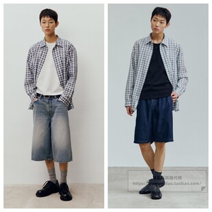 衬衫 宽松格子长袖 M1WS3150 26夏男士 发货快直邮MindBridge韩国代购