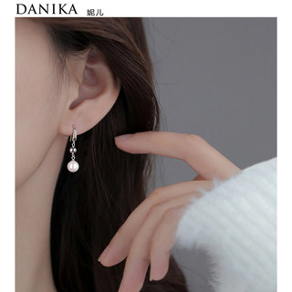 DANIKA◆ 999纯银珍珠耳钩款耳环女高级感轻奢长款耳坠足银耳饰