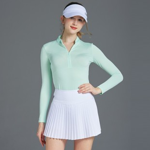 速干透气防晒T恤golf服装 夏季 套装 高尔夫女装 女士防走光短裙 长袖