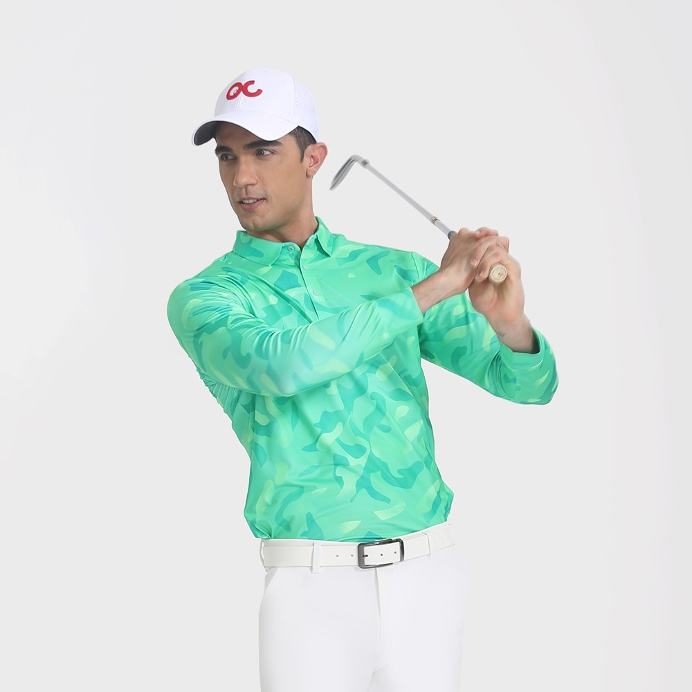 奥蓝克2025新款高尔夫长袖男秋季新款运动polo衫golfT恤弹力休闲