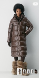 八格亮面连帽加厚鹅绒800蓬羽绒服 长款 aritzia加拿大正品 女款