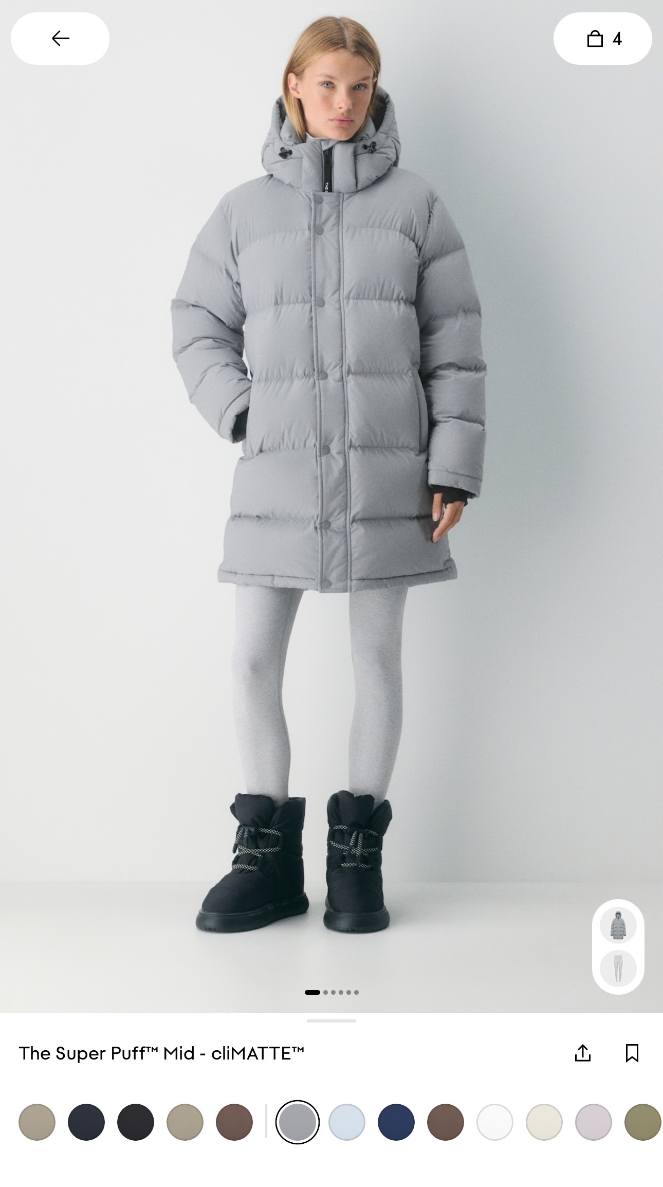 aritzia加拿大六格连帽加厚鹅绒800蓬面包服羽绒服雾面女款常规版