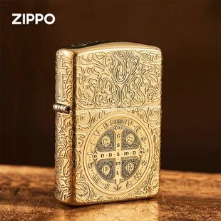 送礼收藏 芝宝黄铜雕刻煤油防风男士 康斯坦丁 Zippo打火机正版