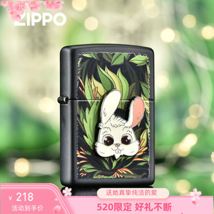 zippo正版 打火机 可爱徽章机正品 打火机彩印林中迷兔贴章zppo新款