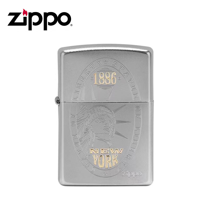 Zippo自由女神雕刻送礼黄铜