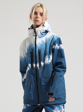 新款滑雪服女单板宽松防水防风透气加厚双板雪地服男户外情侣外套