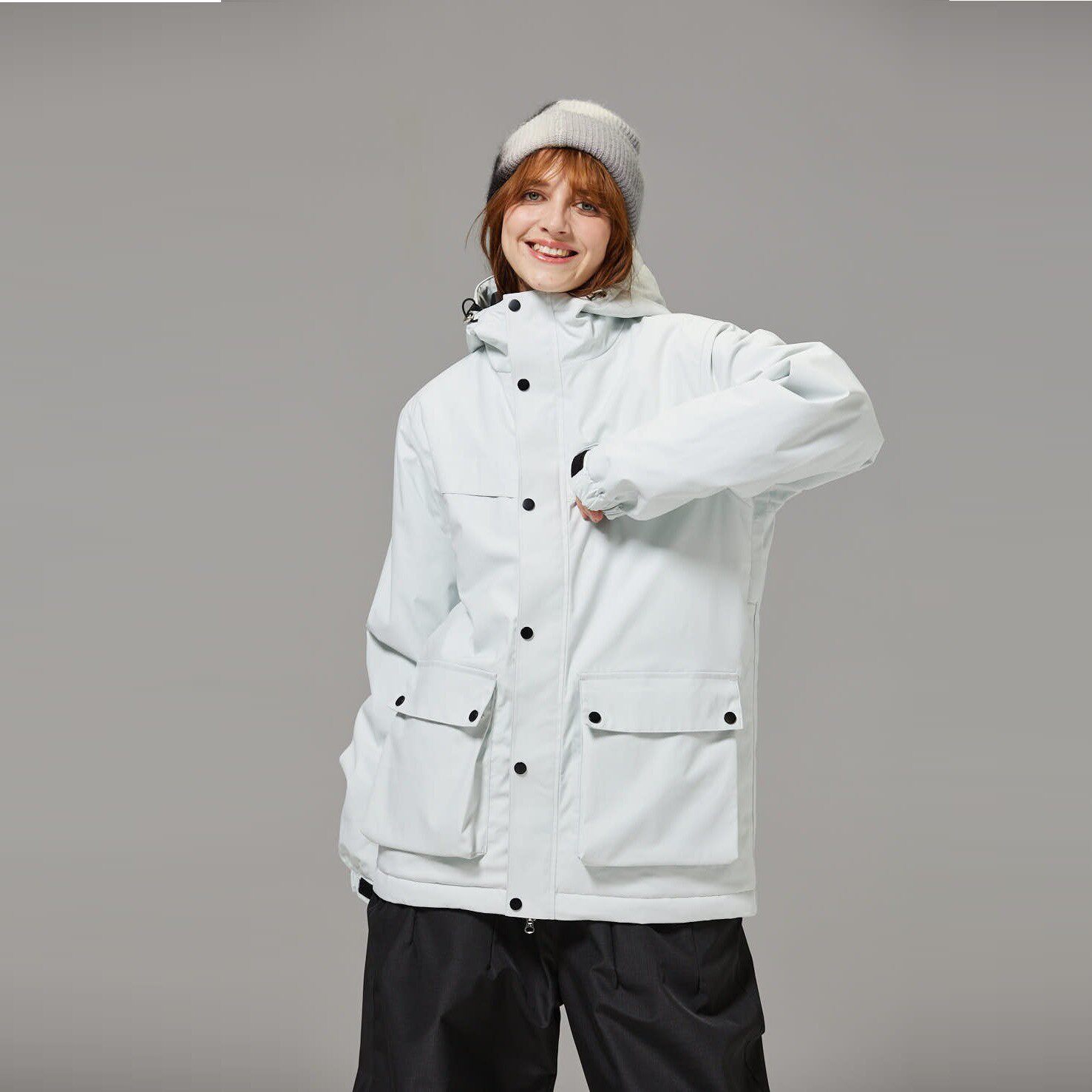 滑雪服单板双板网红时尚男女同款纯色单板双板新款滑雪上衣
