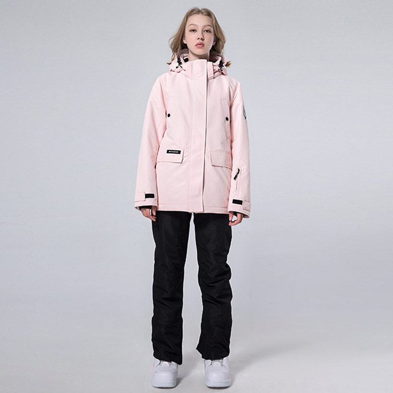 新潮滑雪服女韩国单双板防风防水保暖夹棉户外加厚滑雪衣裤女套装
