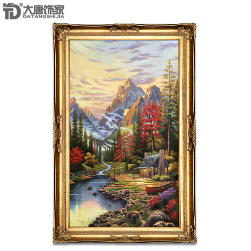 手绘美式乡村风景油画 欧式别墅客厅玄关装饰画田园托马斯油画N6 - 封面