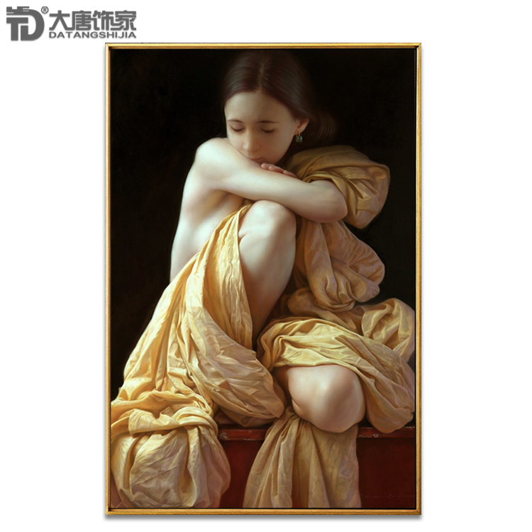 卧室装饰画 手绘玄关油画 欧式画美式壁炉挂画 法国画家-祥和N224