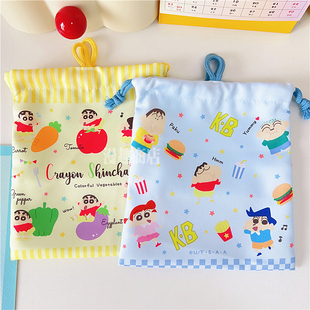 外贸出口蜡笔小新抽绳束口袋杂物内衣袋旅行便捷卫生棉巾收纳包袋