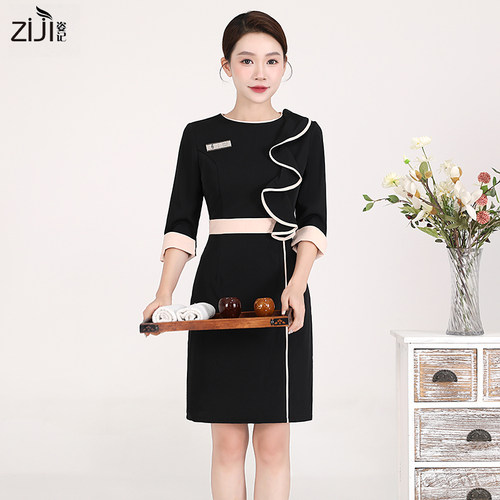 高端医美前台接待护士服连衣裙