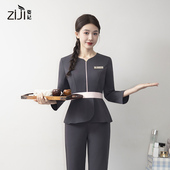 2025秋冬高端美容师工作服女养生馆美容院技师足疗桑拿按摩工装