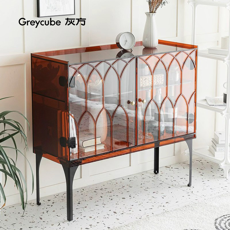 灰方轻奢拱券造型储物收纳餐边柜