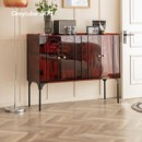 灰方意式 玄关柜 轻奢餐边柜一体靠墙亚克力边柜家用收纳储物柜法式