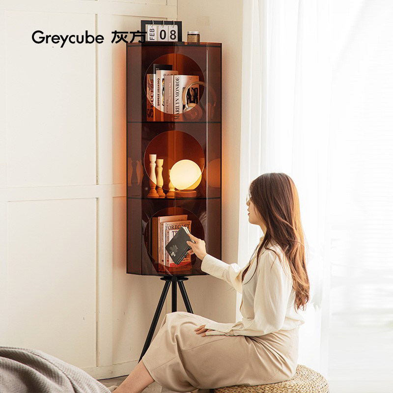 好事成双电视剧同款三角转角柜卧室轻奢墙角边书柜轻奢亚克力酒柜