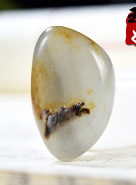 玉奴/新疆天然和田玉/秋梨皮/黑皮/籽料原石/挂件/吊坠/16.89克