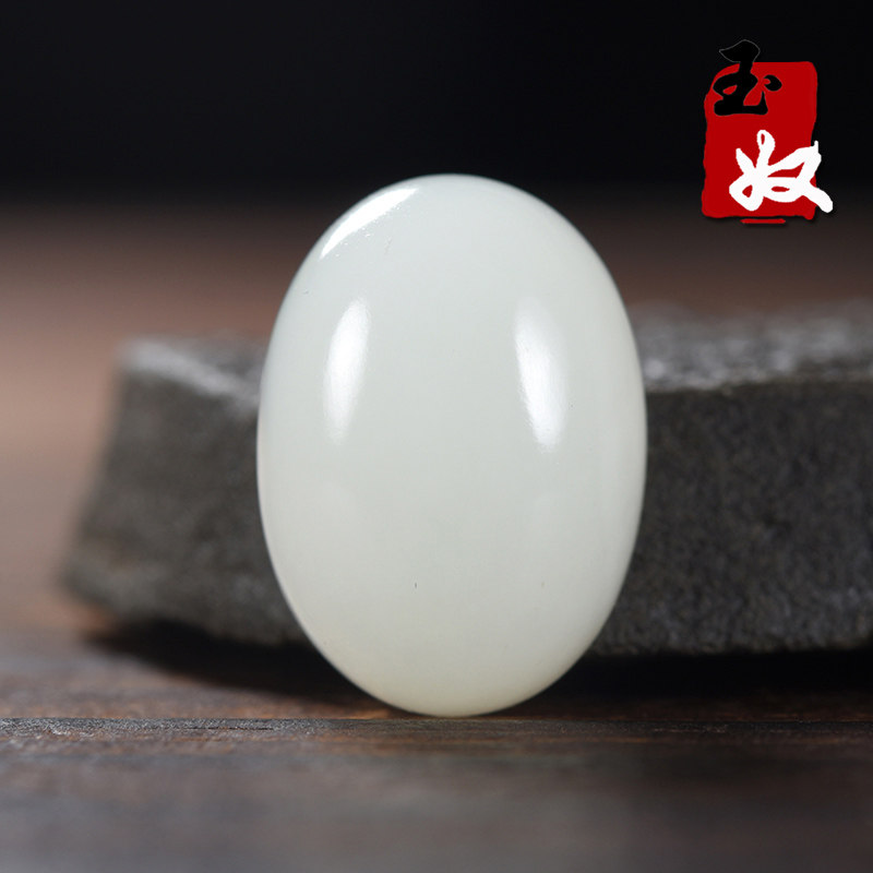 新疆且末天泰矿一级甜暖白和田玉/羊脂白玉/椭圆形戒面/戒指/吊坠