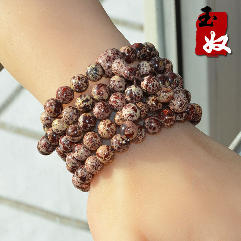 新疆罗布泊天然花伊丁陨石/8mm/108颗圆珠/多圈手串/项链/手持