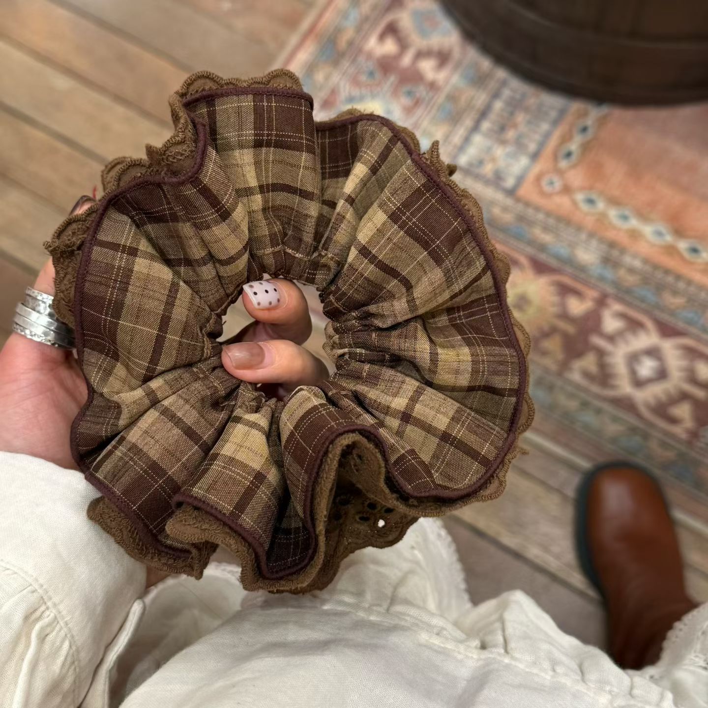 发绳 Trois de LEI东大门代购 格子 大肠款12