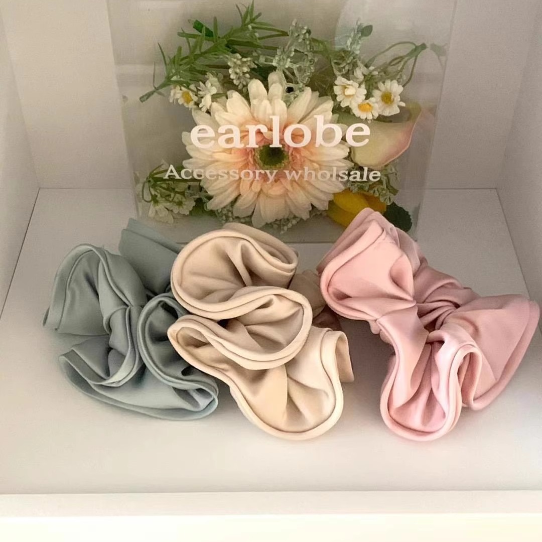 春款纯色头绳earlobe东大门代购简约清新大肠款发圈2