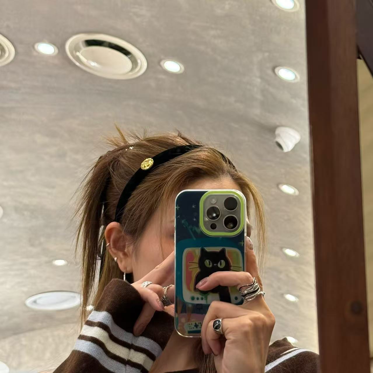 发箍 Trois de LEI东大门代购黑色 纯色头箍9